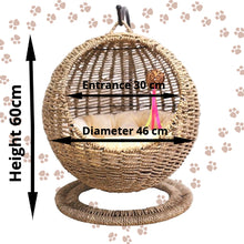 Load image into Gallery viewer, Handmade Woven Hanging Round Cat Rattan with Soft Cushion - GMD Boutique
