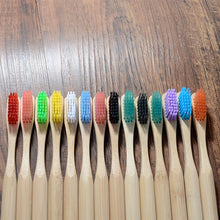 Load image into Gallery viewer, 10 Eco Friendly Bamboo Adult Toothbrushes - Soft Bristle, Cylindrical Handle - GMD Boutique