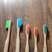 Load image into Gallery viewer, 10 Eco Friendly Bamboo Adult Toothbrushes - Soft Bristle, Cylindrical Handle - GMD Boutique