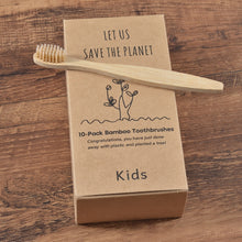 Load image into Gallery viewer, 10 Eco Friendly Bamboo Kids Toothbrushes - Soft Bristle - GMD Boutique