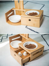 Load image into Gallery viewer, Handmade Wooden Automatic Water Dispenser For Cats or Dogs with Bowls - GMD Boutique