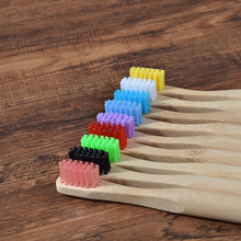 Load image into Gallery viewer, 10 Eco Friendly Bamboo Kids Toothbrushes - Soft Bristle, Cylindrical Handle - GMD Boutique