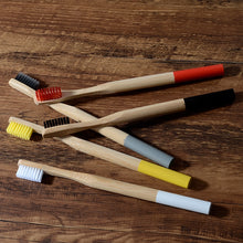 Load image into Gallery viewer, 10 Eco Friendly Bamboo Adult Toothbrushes - Soft Bristle, Cylindrical Handle - GMD Boutique