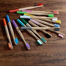 Load image into Gallery viewer, 10 Eco Friendly Bamboo Adult Toothbrushes - Soft Bristle, Cylindrical Handle - GMD Boutique