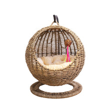 Load image into Gallery viewer, Handmade Woven Hanging Round Cat Rattan with Soft Cushion - GMD Boutique