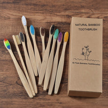 Load image into Gallery viewer, 10 Eco Friendly Bamboo Adult Toothbrushes - Soft Bristle - GMD Boutique