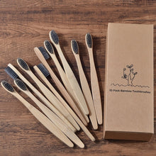 Load image into Gallery viewer, 10 Eco Friendly Bamboo Adult Toothbrushes - Soft Bristle - GMD Boutique