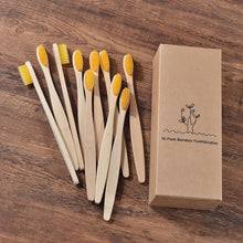 Load image into Gallery viewer, 10 Eco Friendly Bamboo Adult Toothbrushes - Soft Bristle - GMD Boutique