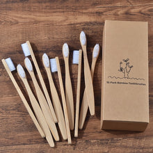 Load image into Gallery viewer, 10 Eco Friendly Bamboo Adult Toothbrushes - Soft Bristle - GMD Boutique