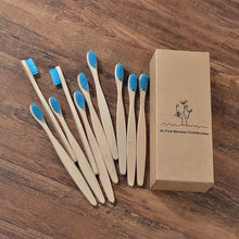 Load image into Gallery viewer, 10 Eco Friendly Bamboo Adult Toothbrushes - Soft Bristle - GMD Boutique