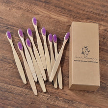 Load image into Gallery viewer, 10 Eco Friendly Bamboo Adult Toothbrushes - Soft Bristle - GMD Boutique