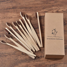 Load image into Gallery viewer, 10 Eco Friendly Bamboo Adult Toothbrushes - Soft Bristle - GMD Boutique