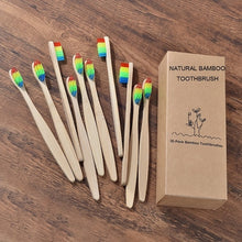 Load image into Gallery viewer, 10 Eco Friendly Bamboo Adult Toothbrushes - Soft Bristle - GMD Boutique