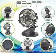 Load image into Gallery viewer, Solar Aura - Clip on Rechargeable Mini Desk and Stroller Solar Fan - GMD Boutique
