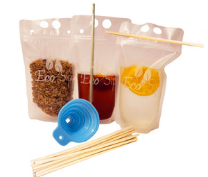 Biodegradable Disposable Drink Pouches by EcoSip - GMD Boutique