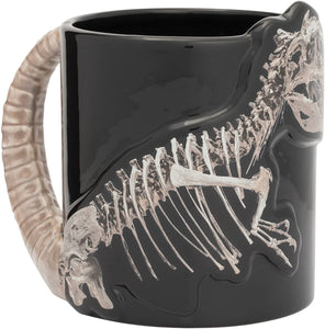 Vandor Dino Skeleton 20 oz. Sculpted Ceramic Mug, Black - GMD Boutique