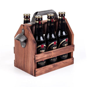 Wooden Bottle Caddy with Opener - GMD Boutique