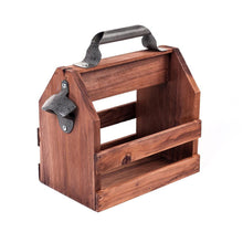 Load image into Gallery viewer, Wooden Bottle Caddy with Opener - GMD Boutique
