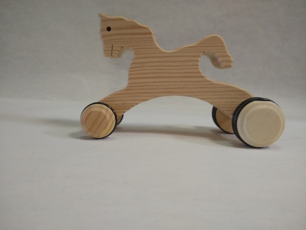 Handmade Wooden  Horse On Wheels - GMD Boutique