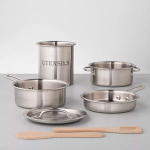 Hearth & Hand with Magnolia 7 Piece Stainless Steel Cookware Toy Set - GMD Boutique