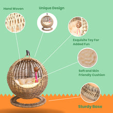 Load image into Gallery viewer, Handmade Woven Hanging Round Cat Rattan with Soft Cushion - GMD Boutique

