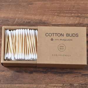 Eco-Friendly Bamboo Cotton Swabs - 200 Pieces/Box - GMD Boutique