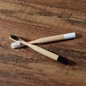10 Eco Friendly Bamboo Kids Toothbrushes - Soft Bristle, Cylindrical Handle - GMD Boutique