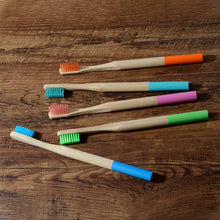 Load image into Gallery viewer, 10 Eco Friendly Bamboo Adult Toothbrushes - Soft Bristle, Cylindrical Handle - GMD Boutique
