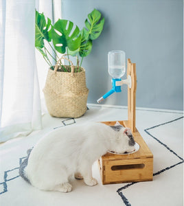 Handmade Wooden Automatic Water Dispenser For Cats or Dogs with Bowls - GMD Boutique