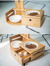 Load image into Gallery viewer, Handmade Wooden Automatic Water Dispenser For Cats or Dogs with Bowls - GMD Boutique
