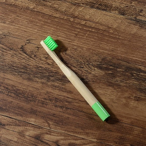10 Eco Friendly Bamboo Kids Toothbrushes - Soft Bristle, Cylindrical Handle - GMD Boutique