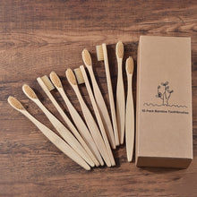 Load image into Gallery viewer, 10 Eco Friendly Bamboo Adult Toothbrushes - Soft Bristle - GMD Boutique
