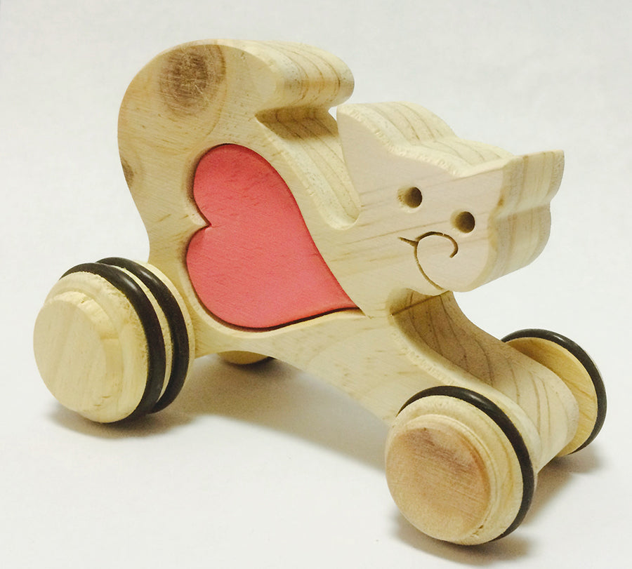 Handmade Wooden Cat On Wheels - GMD Boutique