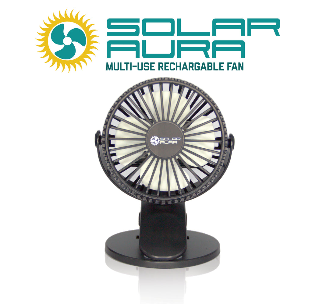 Solar Aura - Clip on Rechargeable Mini Desk and Stroller Solar Fan - GMD Boutique